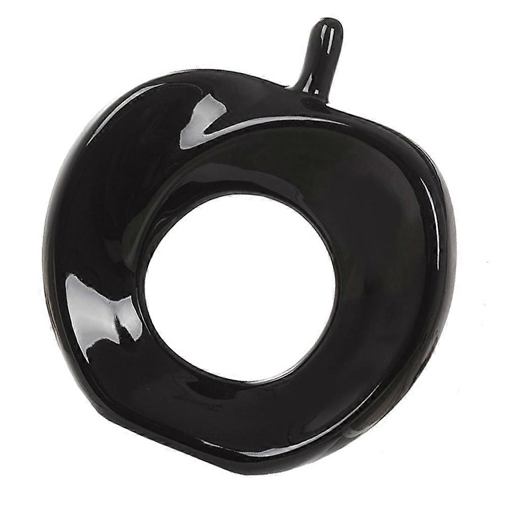 Decorative Black Ceramic Apple Statue for Desktop Ornament 2Pcs