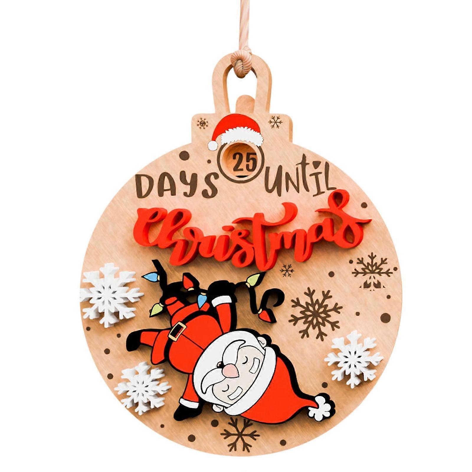 Santa Claus Countdown Christmas Decorations Car Interior Hanging Decorations