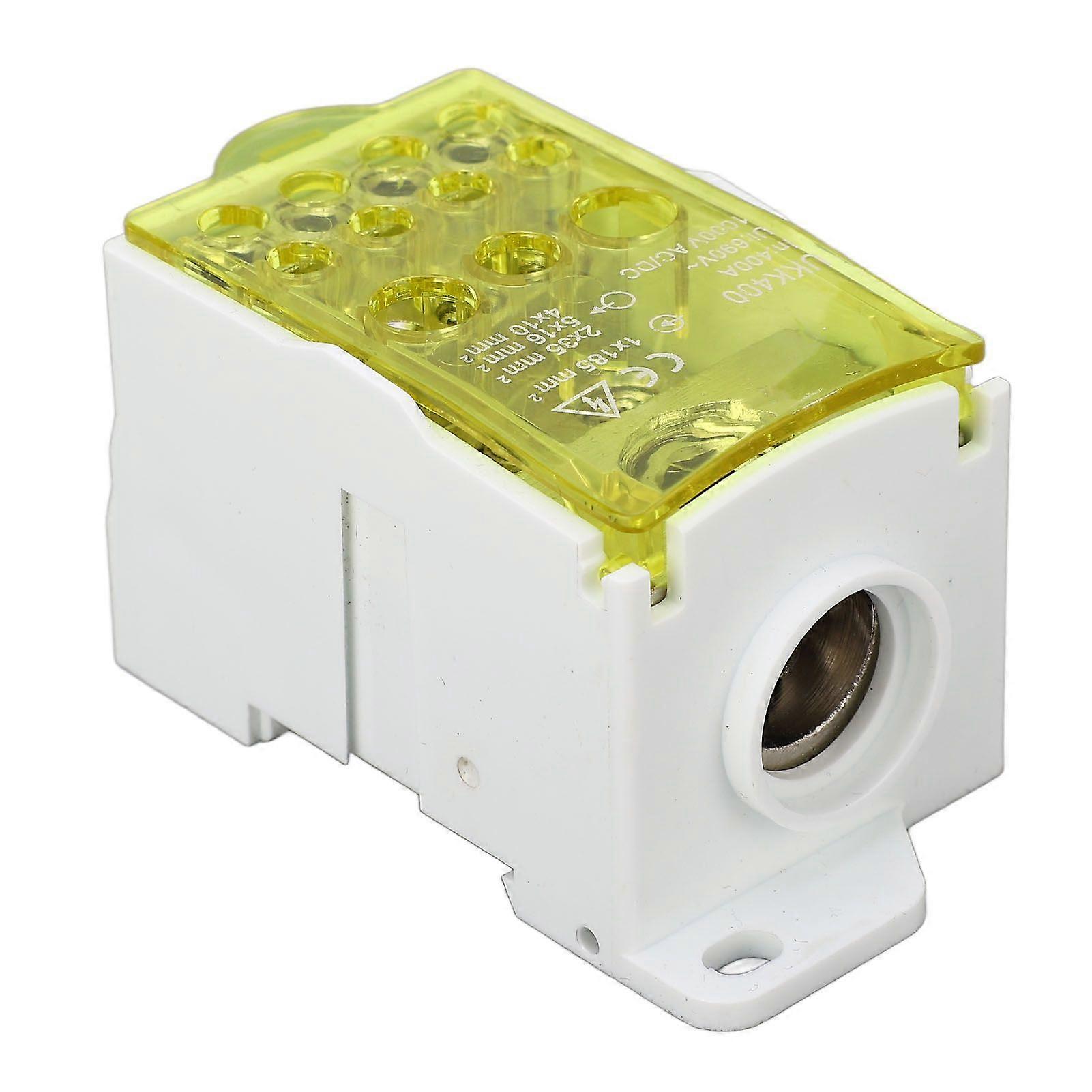 Terminal Block Junction Box DIN Rail Main Line Universal Power Distribution 690V 400A Yellow