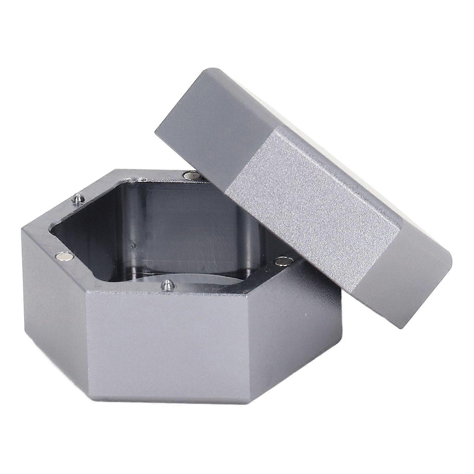 Mini Portable Billiard Chalk Case Hexagonal Pool Cue Chalk Box Holder Billiard Accessories Grey