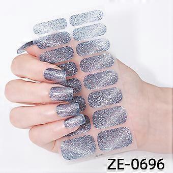 Neue Zwiebelpulver Katzenaugen-Nagellackfolie Nagelaufkleber 16 Finger Flash Hot Nail Art Aufkleber Vollaufkleber ZE-0696 bloßes Stück + Nagelfeile
