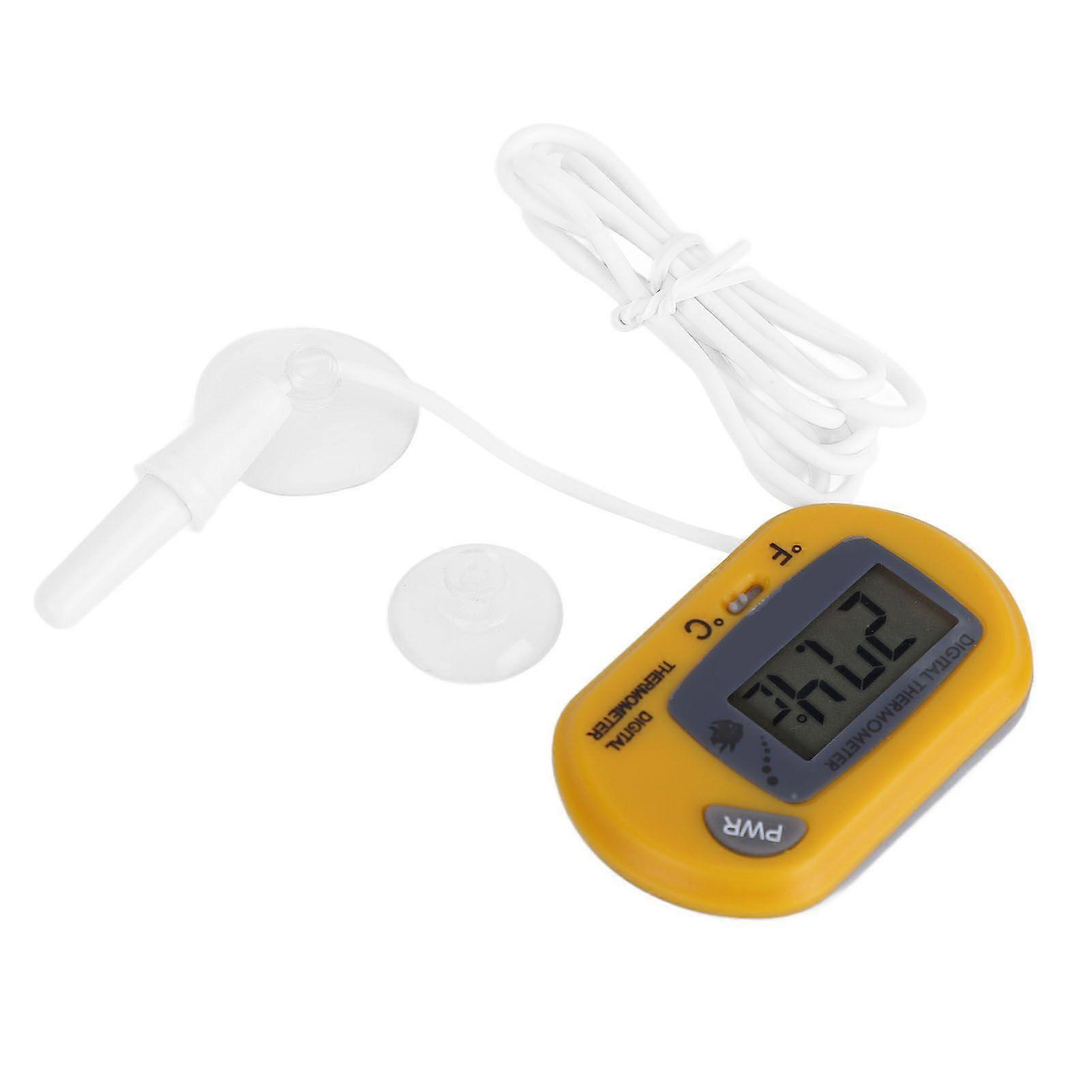 LCD Digital Aquarium Thermometer Convenient Large Clear Screen Adjustable Fish Tank ThermometerYellow