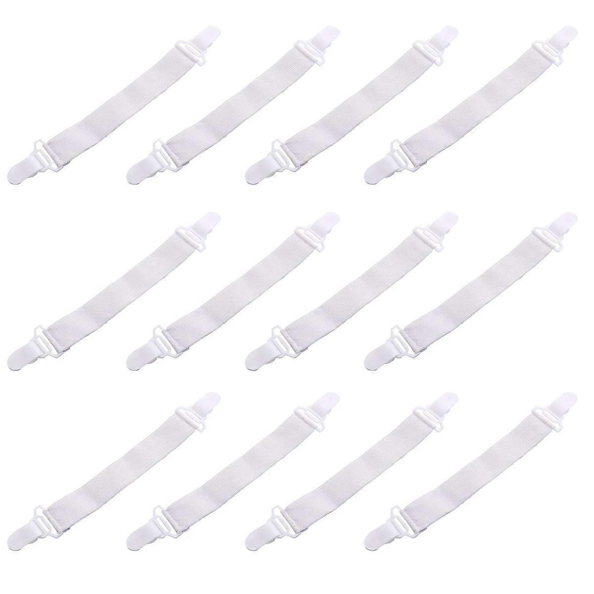 Adjustable Bed Sheet Fasteners 12 Pack For Fitted Sheets Suspender Clips Bed Sheet Holder
