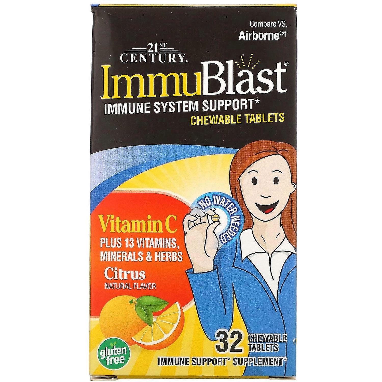 21st Century, ImmuBlast, Vitamin C, Citrus, 32 Chewable Tablets