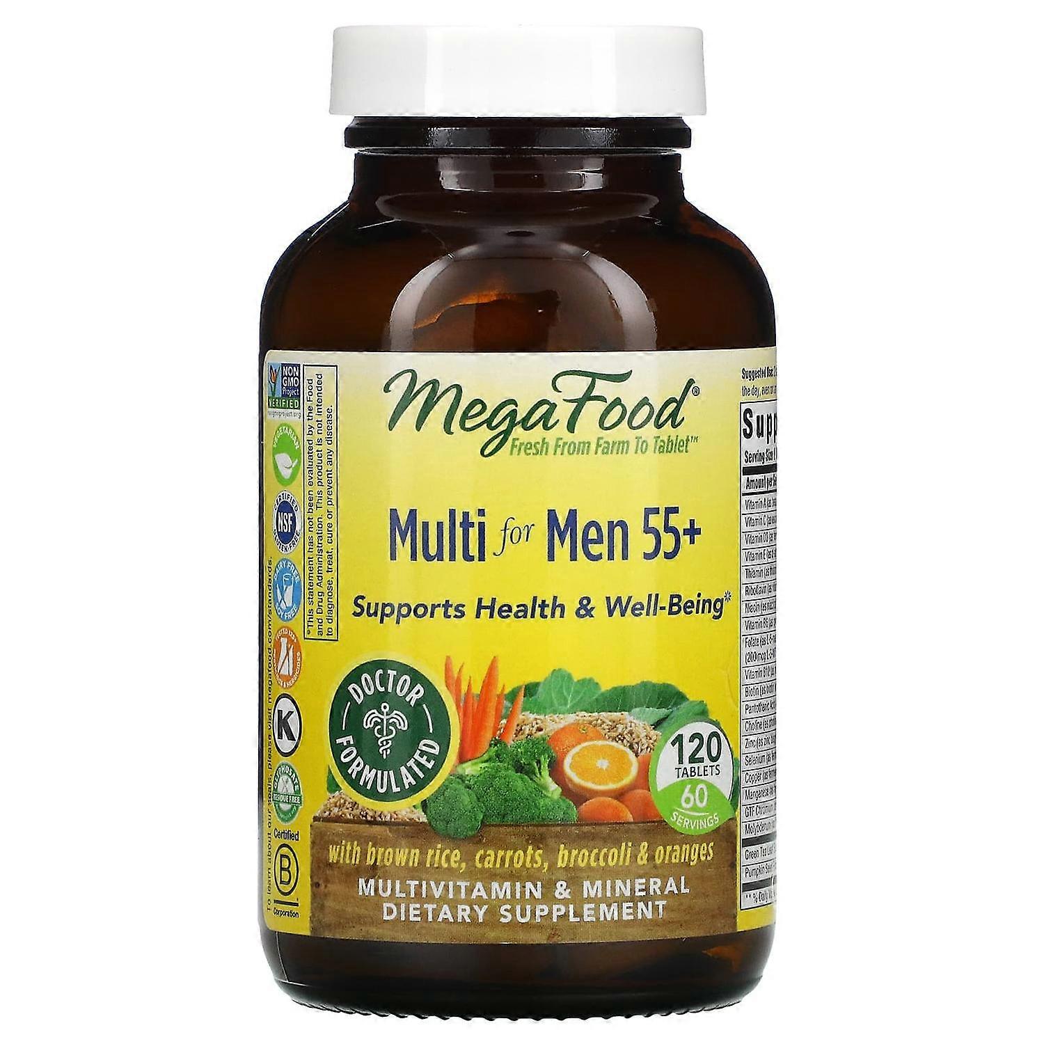 MegaFood, Multi for Men 55+, 120 Tablets