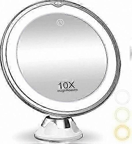 Espejo de aumento iluminado con zoom de 10X e iluminación LED