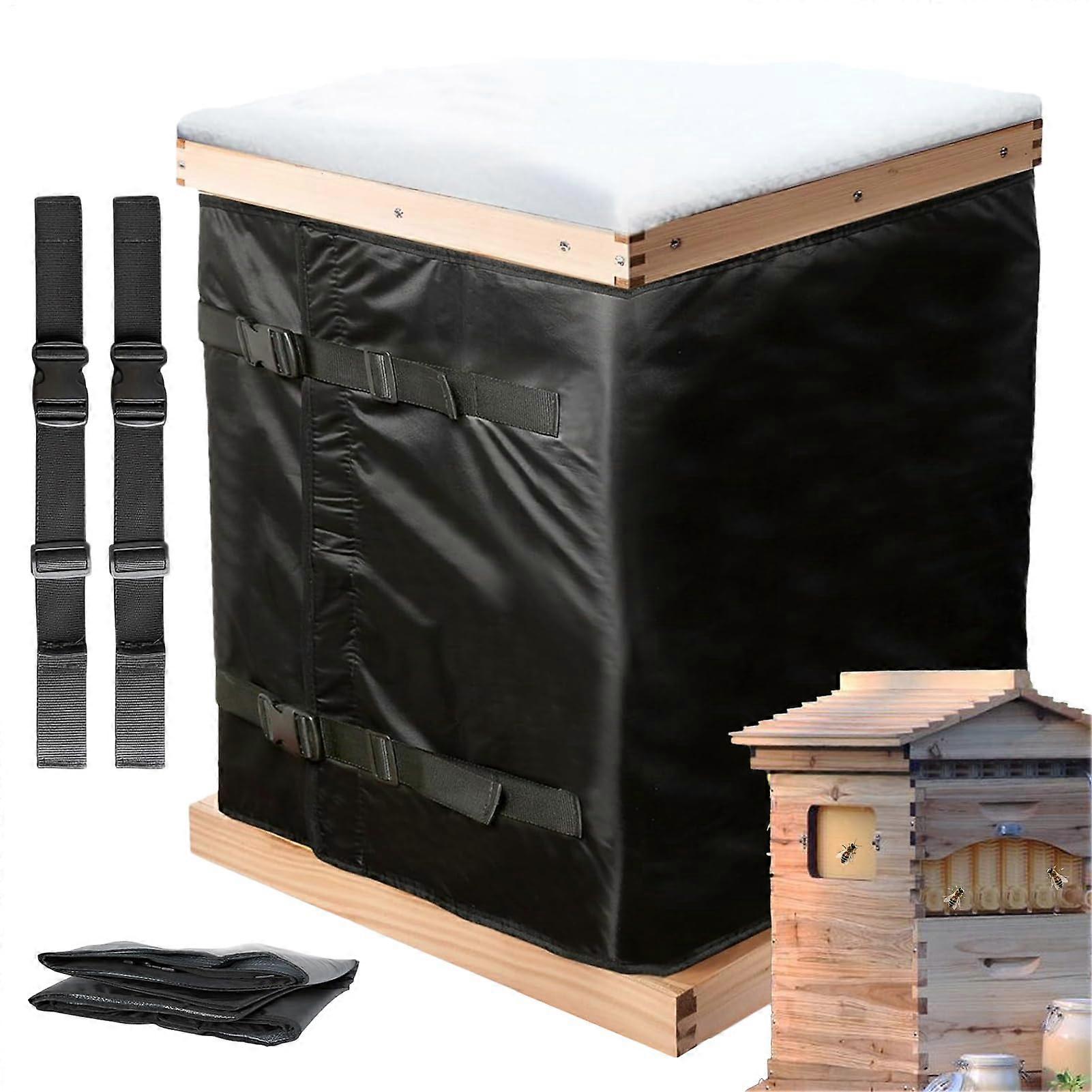 Bee Hive Winter Insulation 600D Oxford Cloth Bee Box Protective Cover Adjustable Coldproof Wrap