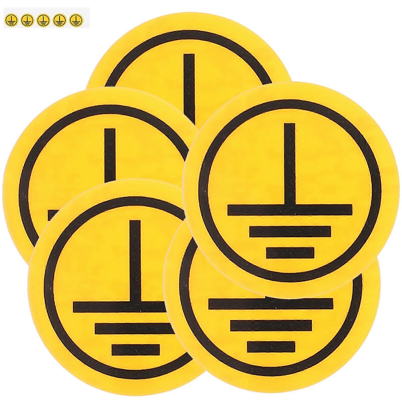 Electrical Ground Symbol Stickers for Safety Warning 10 Sheets Pack