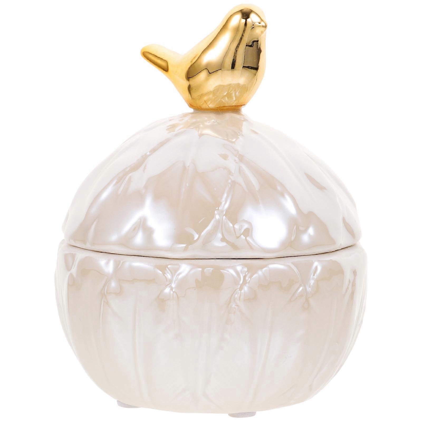 White Ceramic Storage Container for Jewelry Decoration 3Pcs Set