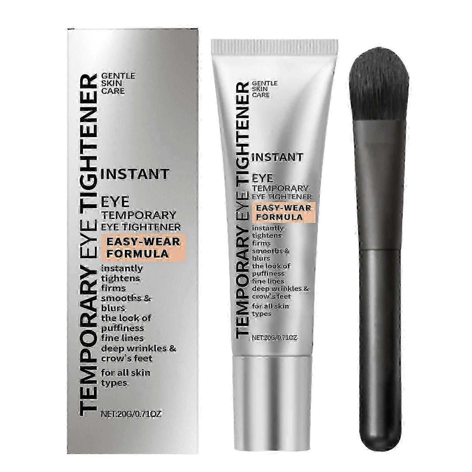 Set de brochas y reafirmante de ojos instantáneo, crema reafirmante temporal para ojos, reduce bolsas, ojeras, arrugas, hinchazón y líneas de expresión.