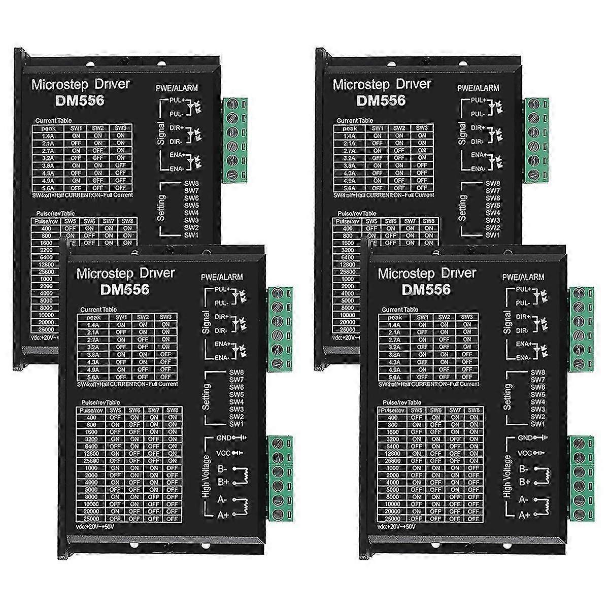 DM556 CNC Digital Stepper Driver DM556 Stepper Motor Controller 2-Phase Stepper Motor Driver 4Pack