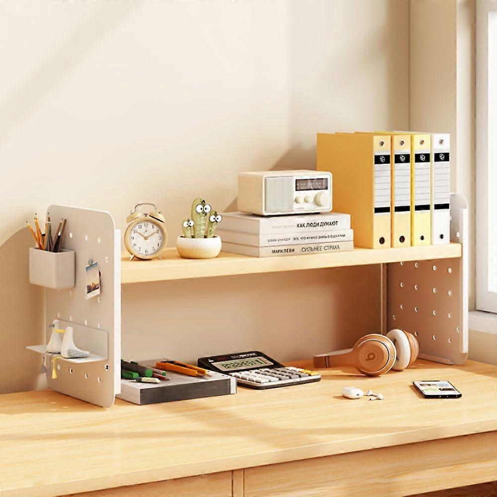 Desk Shelf With Pegboard White Freestanding Desktop Storage Rack Office Supplies Storage Display Shelf 40x15x22cm