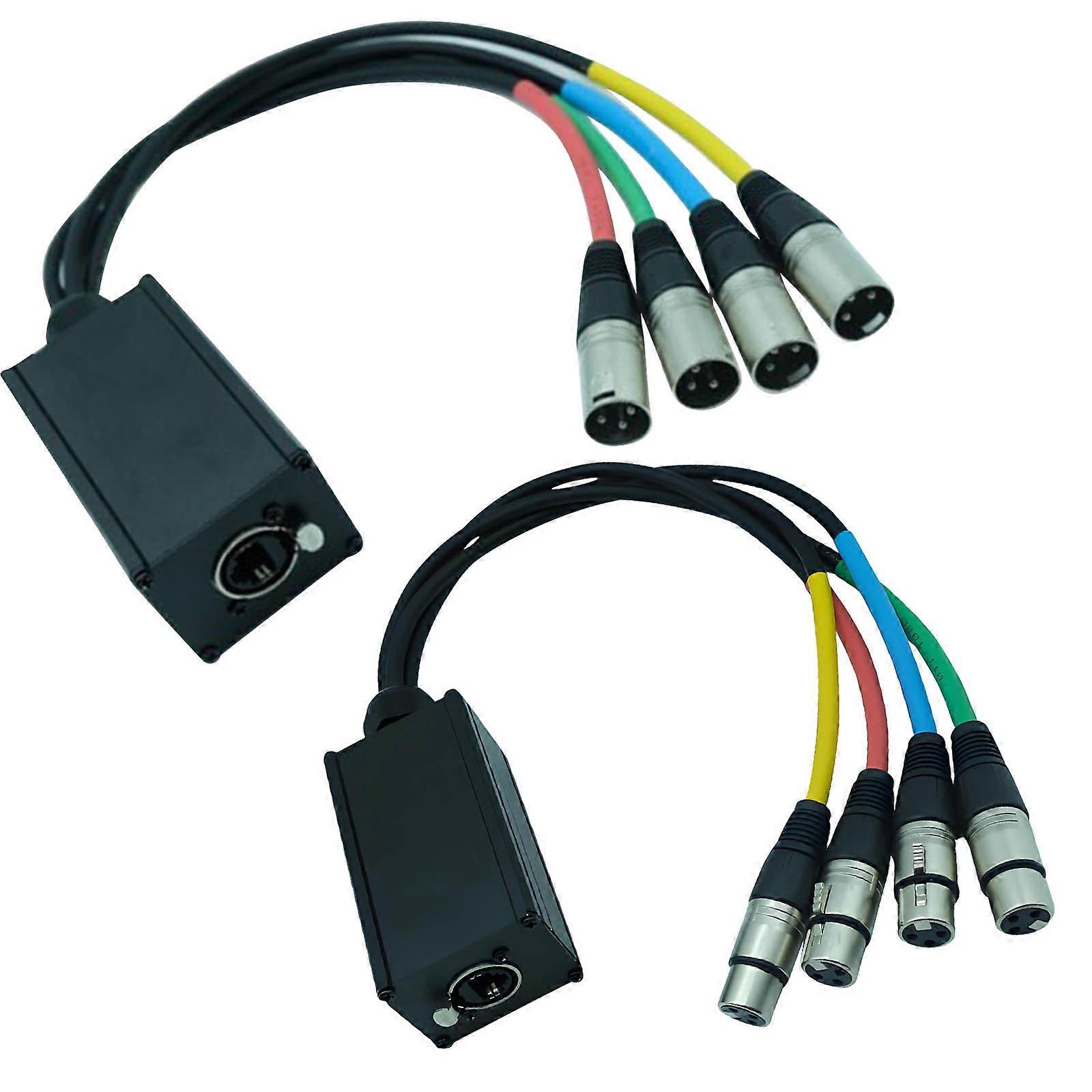 Multi Networks Receiver Extender Replacement 4 Channel 3Pin XLR Female Connector Ethernet Extender Easy to Use Multicolor