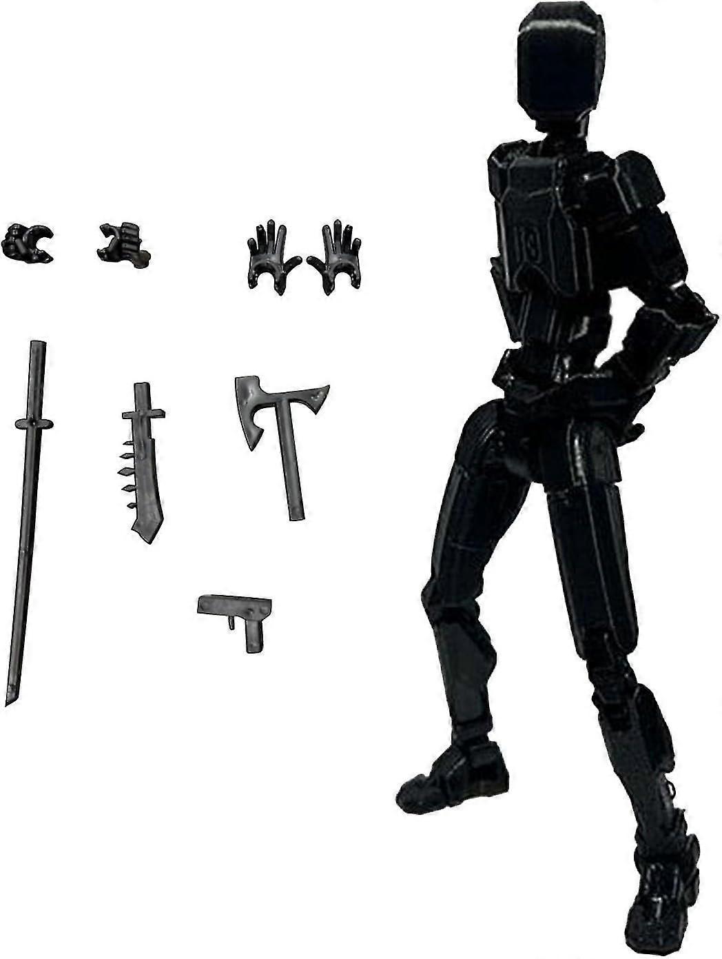 T13 Action Figure, Titan 13 Action Figure med 4 typer våpen og 3 typer hender, T13 3D-trykt Multi-Jointed Action Figure