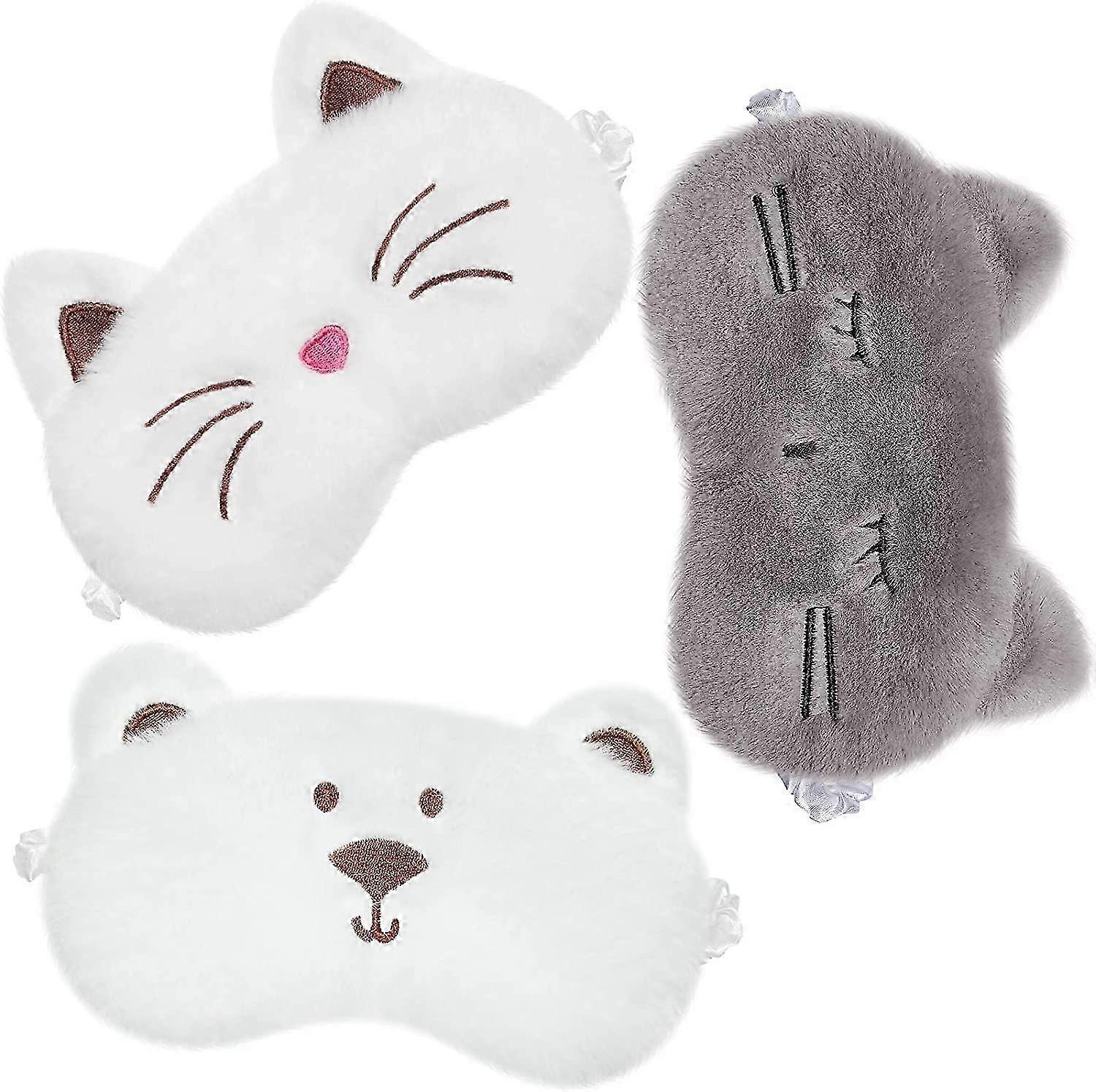 Masque de sommeil confortable pour enfant Lot de 3 cache-yeux d’animaux
