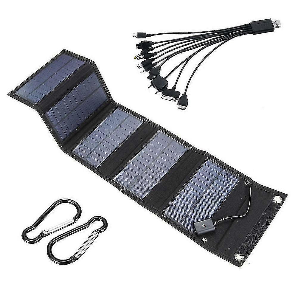 70w Foldable Usb Solar Panel Solar Cell Portable Folding Waterproof Solar Panel Charger For Mobile (tangling)