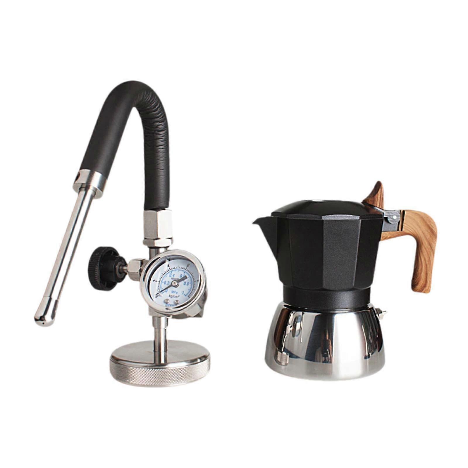 Coffee Maker Pot, Italian Espresso Maker with Steam Generator, Steam Milk Foam