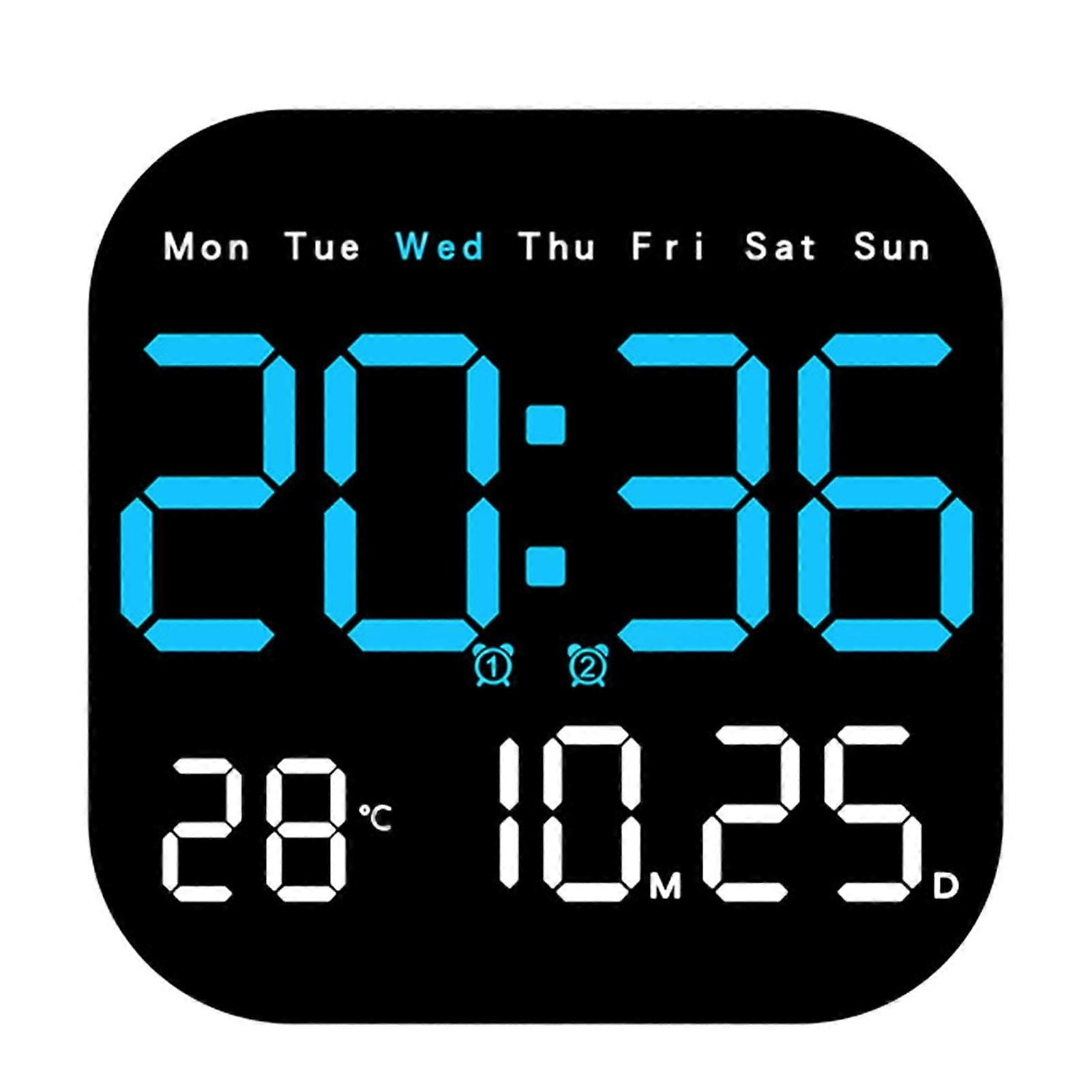 Digital Clock With Date And Day Display, Remote Control, LED Calendar Clock, Battery Operated Alarm Clock For Home