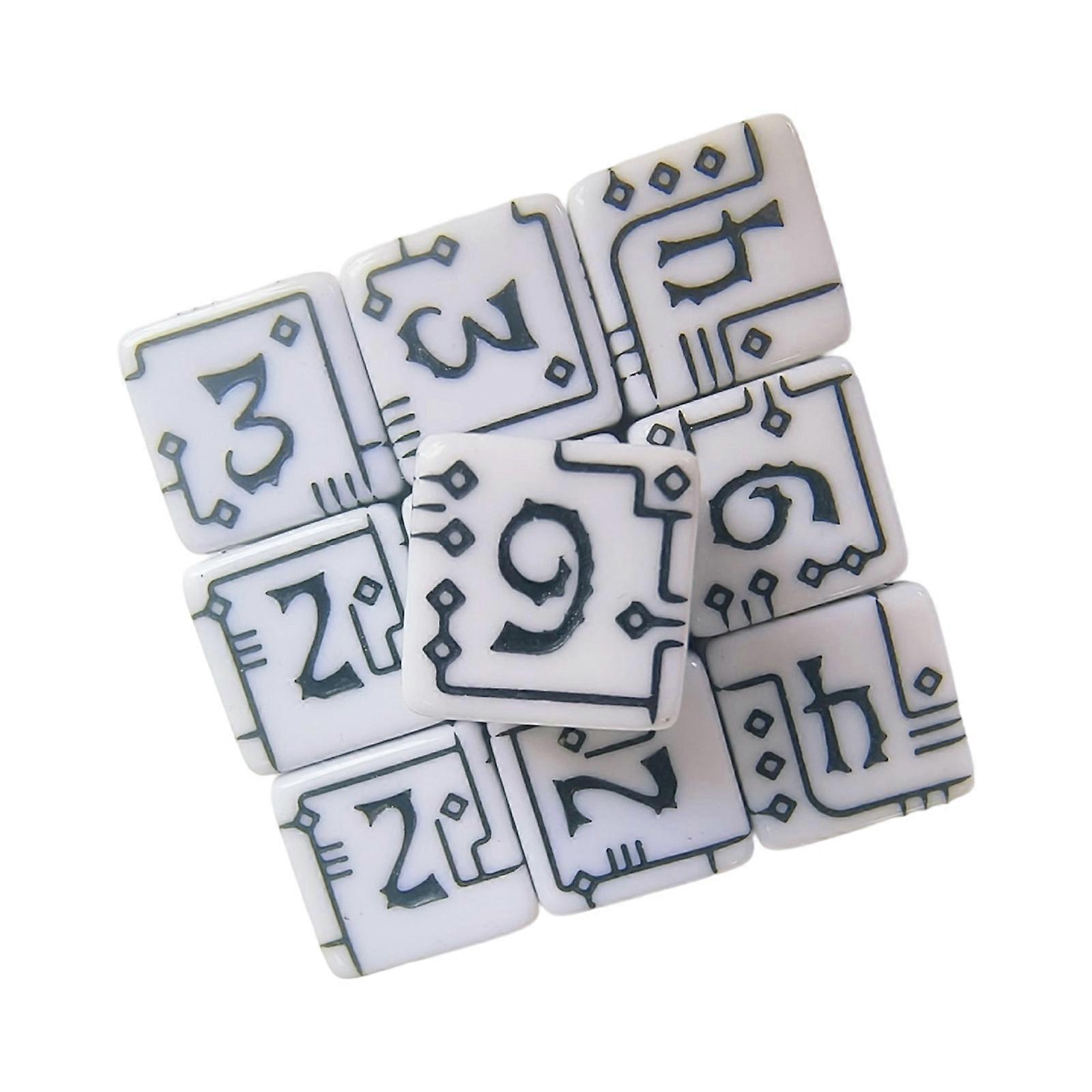 Tactiles Acrylic Industrial Themed Number Dices Precisions Machined Dices for Roleplaying and Classroom Learning  White