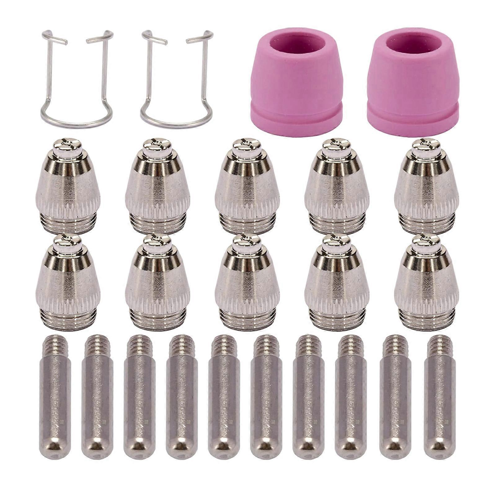 24PCS Welding Nozzle Set Accuracy Machined Plasma Cutter Replacement Upgrades for Plasma Cutters Easy Replacement Parts Multicolor