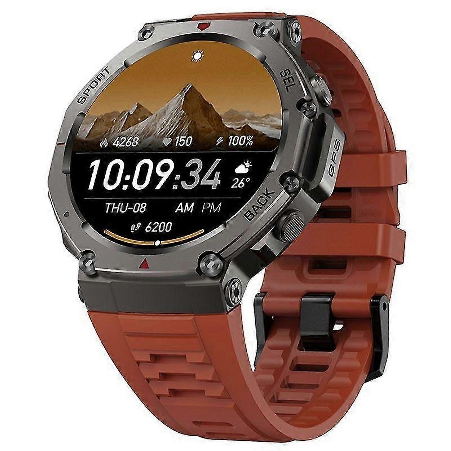 Smartwatch DM58 GPS 5ATM wasserdicht AMOLED-Display Sportuhr (Rot)
