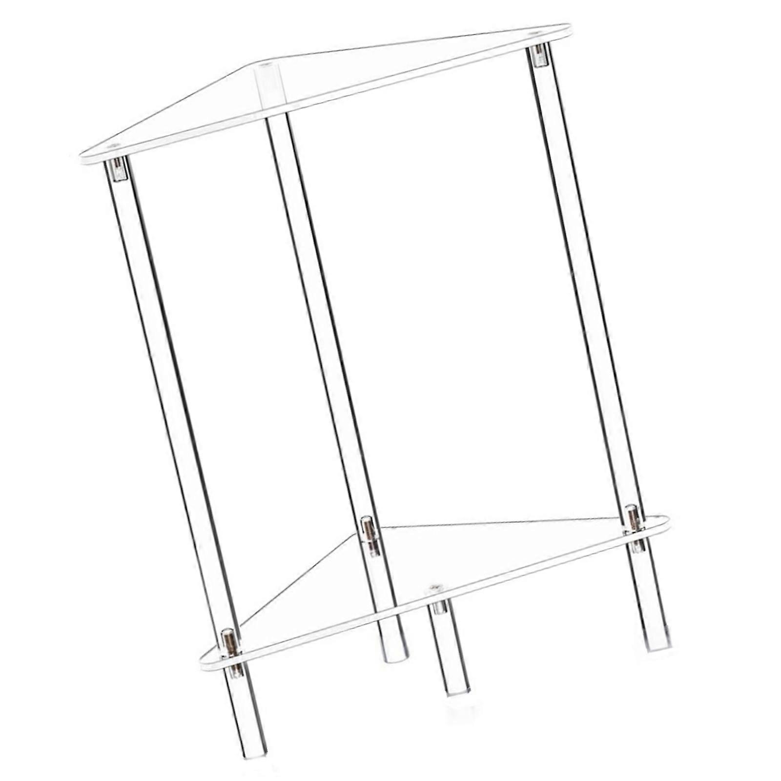 Clear Acrylic Corner Table 2 Level Bathroom Storage Shelf For Small Space Wall Mounted Design Multicolor