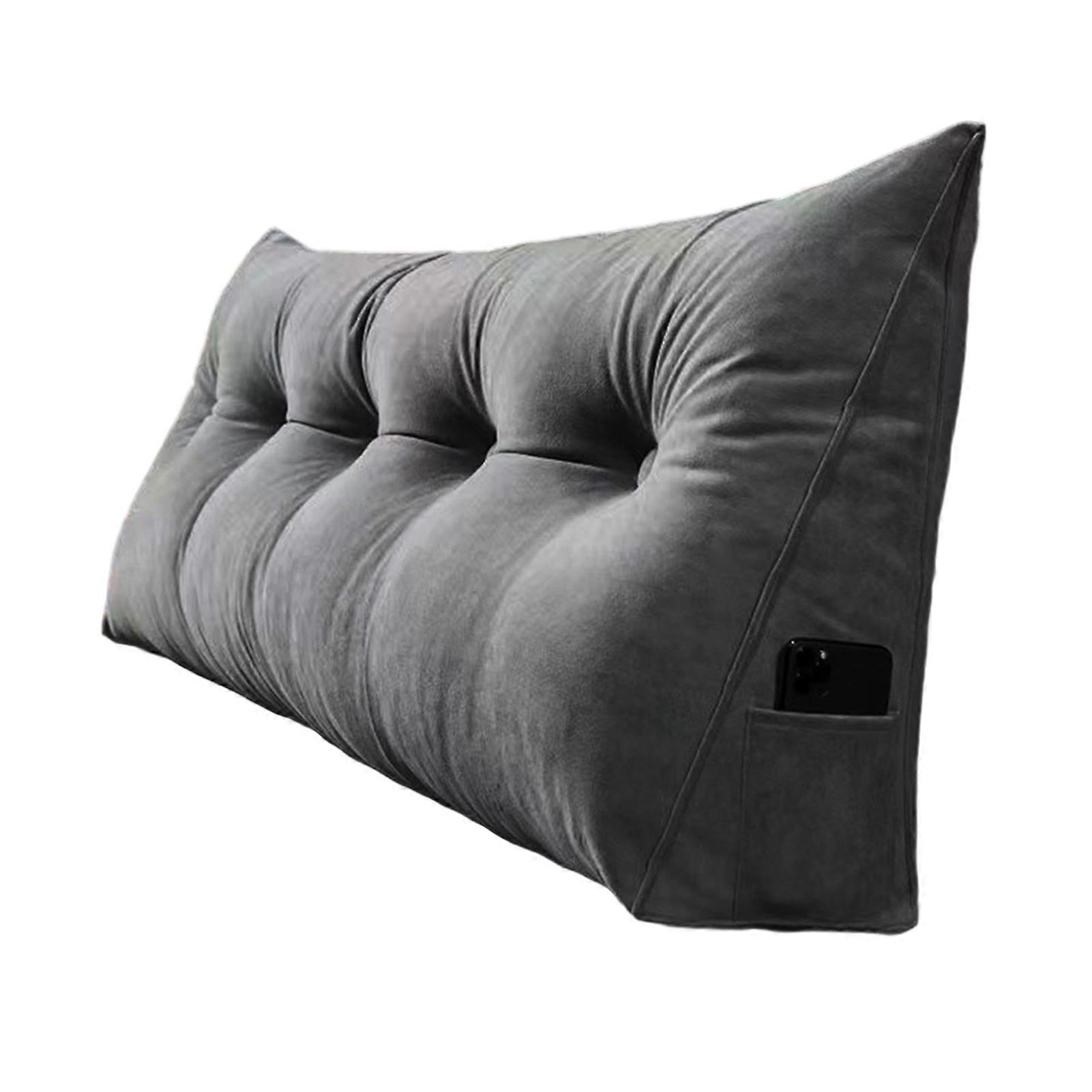 Headboard Triangular Pillow Headboard Wedge Cushion with Removable Cover Daybed Bolster Pillow with