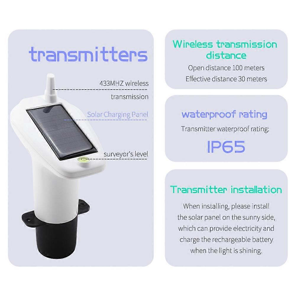 Ultrasonic Level Sensor, Water Liquid Depth Level Meter Sensor Liquid Level Sensor with Temperature Display LED Display