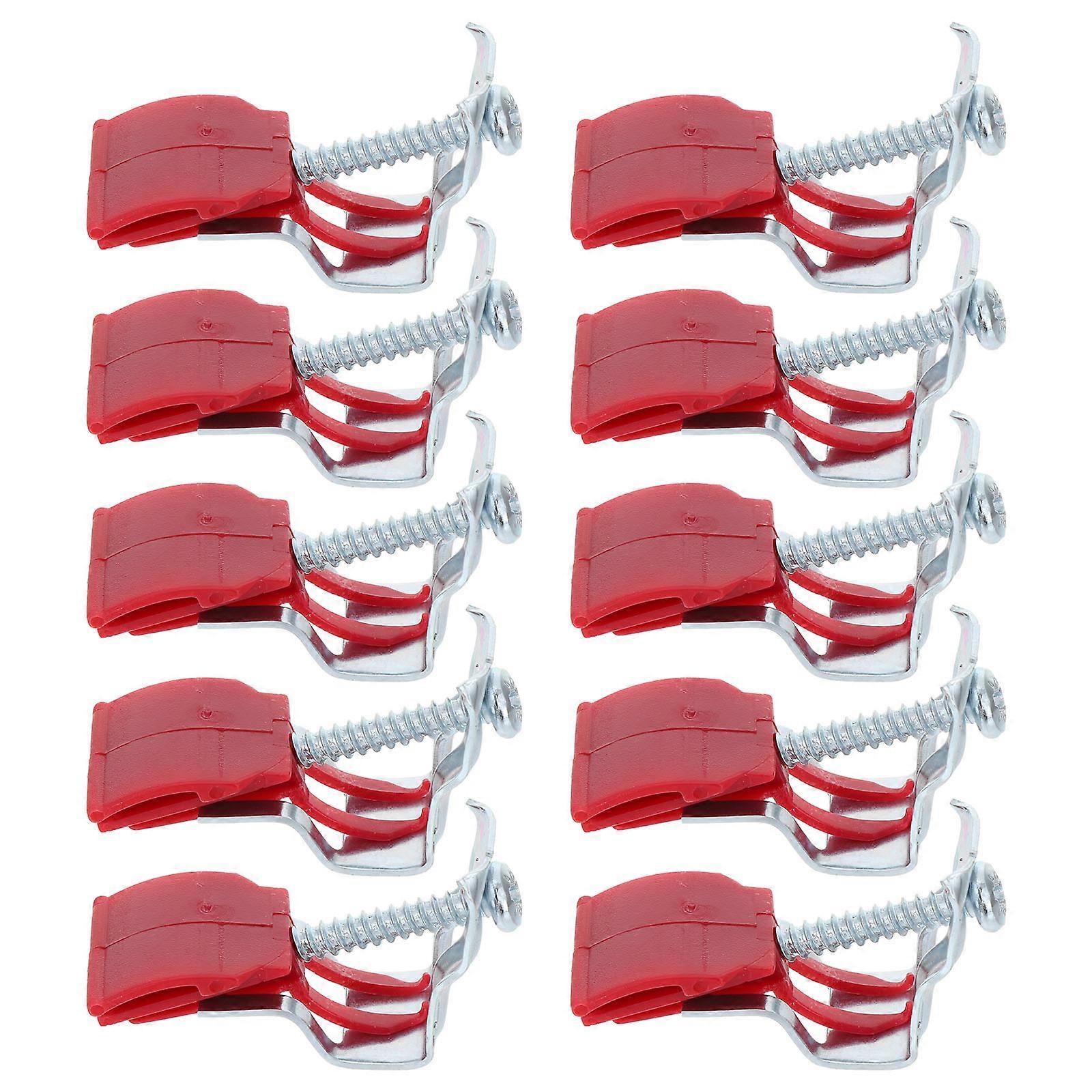10Pcs Kitchen Sink Bow Mounting Clips Adjustable Perforating Screws (Dark Red)