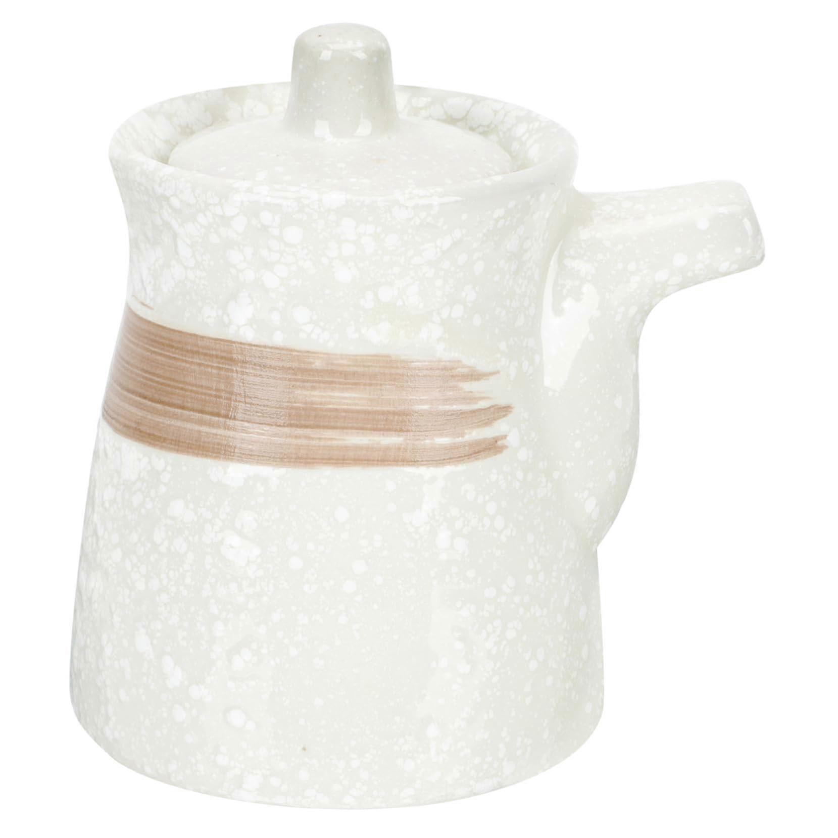 Ceramic Soy Sauce Bottle with Small Vinegar Dispenser for Kitchen Cooking and Table Use