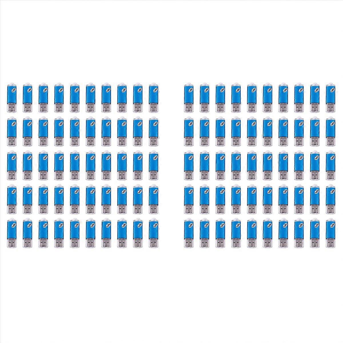 100 Pcs USB Memory 2.0 Memory Stick Flash Drive 128MB Gift Blue