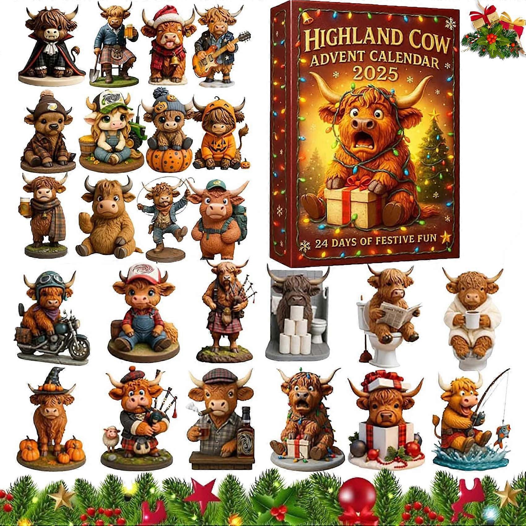 Advent Calendar 2025 with 24 Handmade 3D Soft Gel Figurines for Christmas Countdown