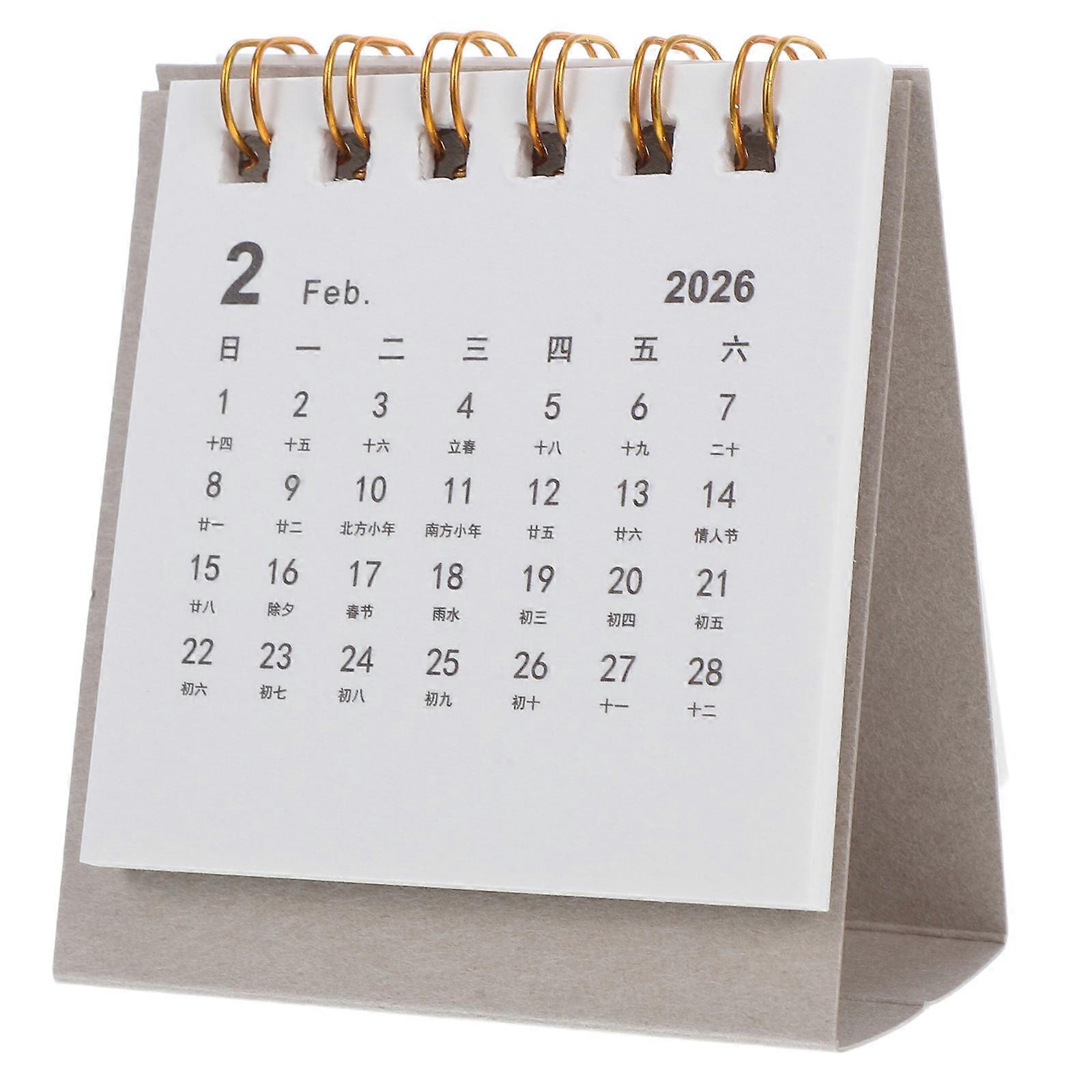 Mini Desk Calendar for Daily Task Tracking with Paper Material