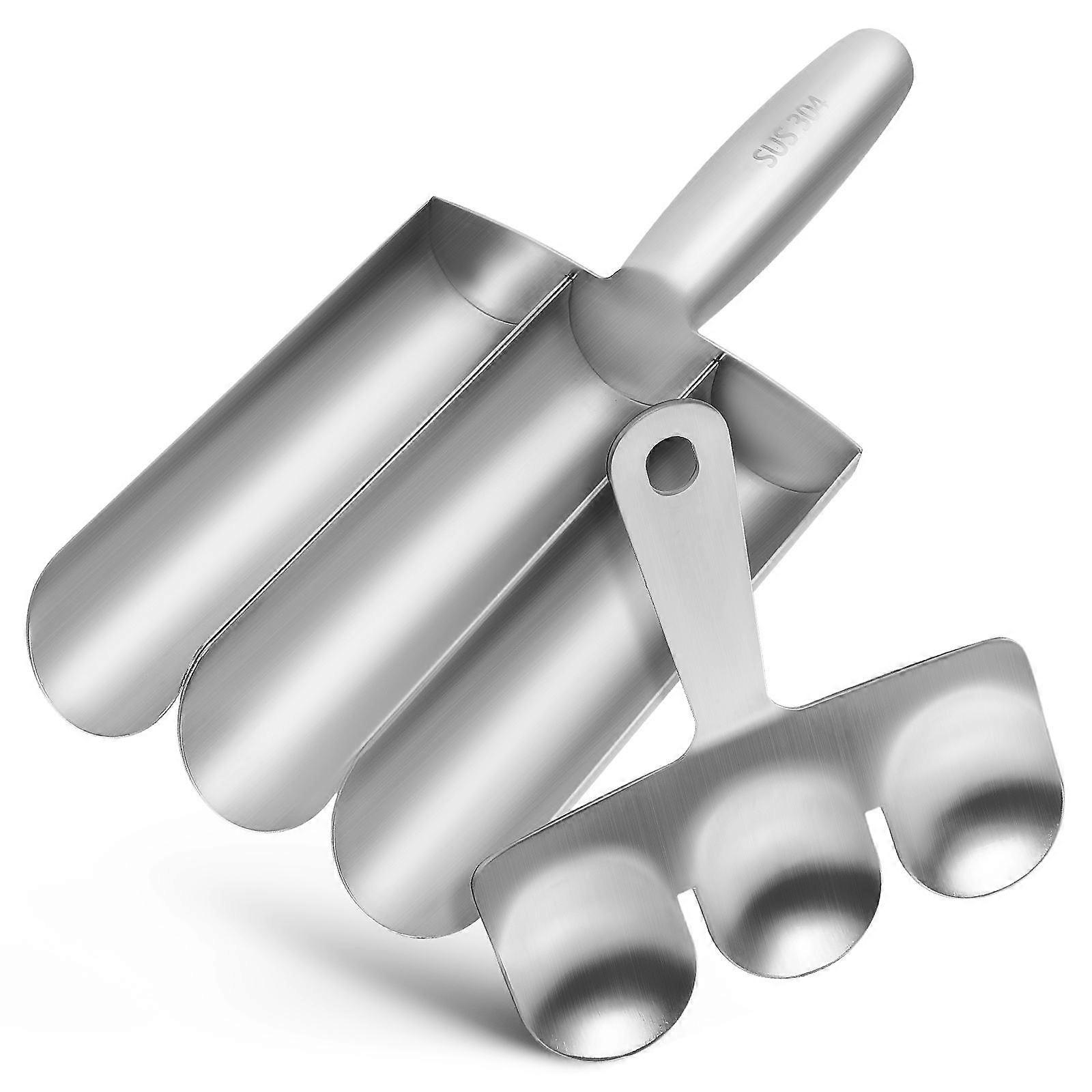 Meatball Making Tool Stainless Steel for Kitchen Use 1Set Triple Row Mold