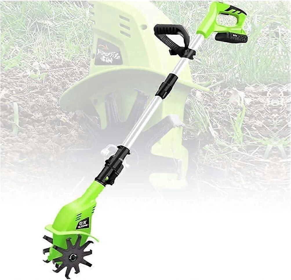 Cordless Garden Tiller 20V with Adjustable Handle and Durable Steel Blades for Deep Soil Cultivation