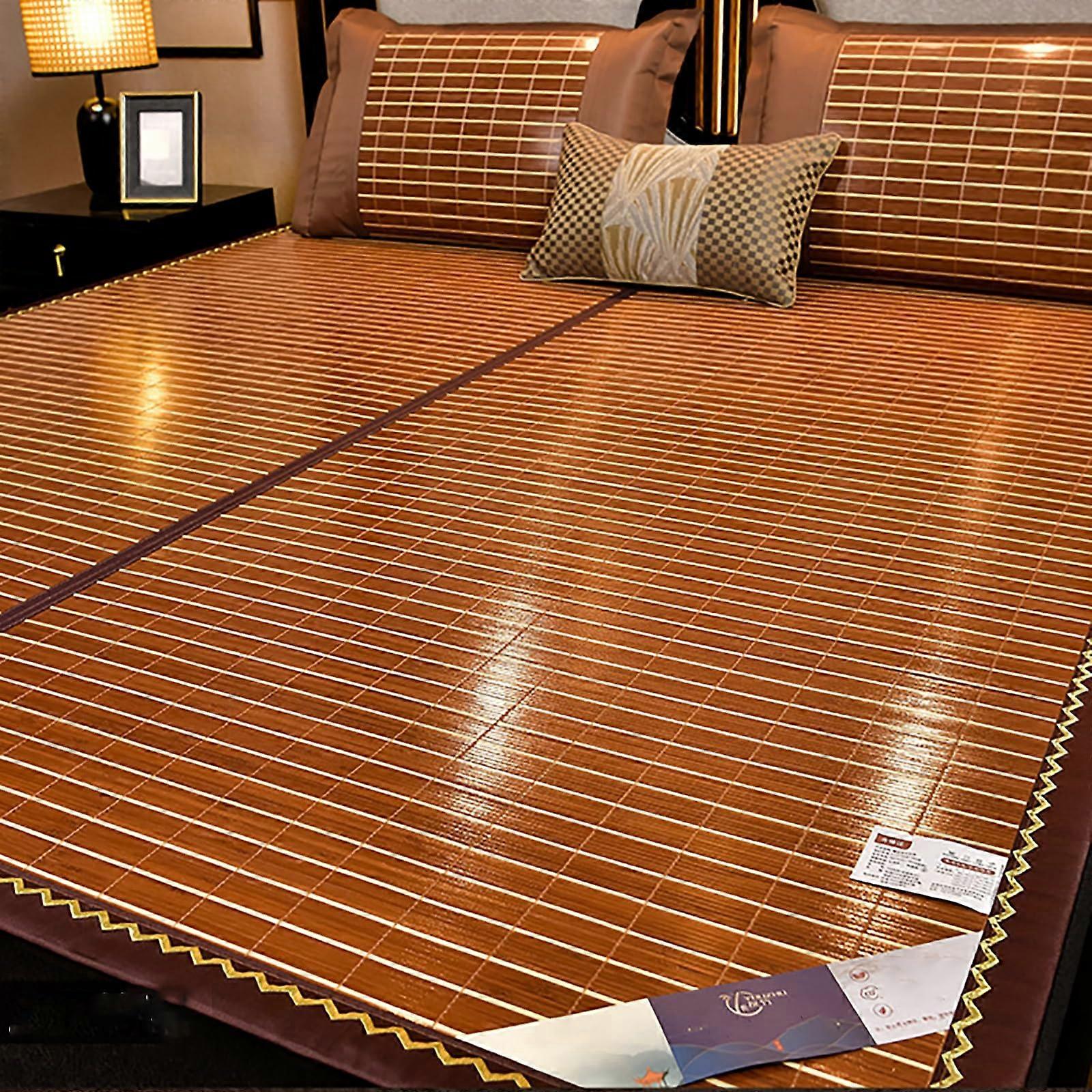 Cooling Bamboo Rattan Mattress Topper DoubleSided Breathable Summer Sleeping Mat 1.8x2m