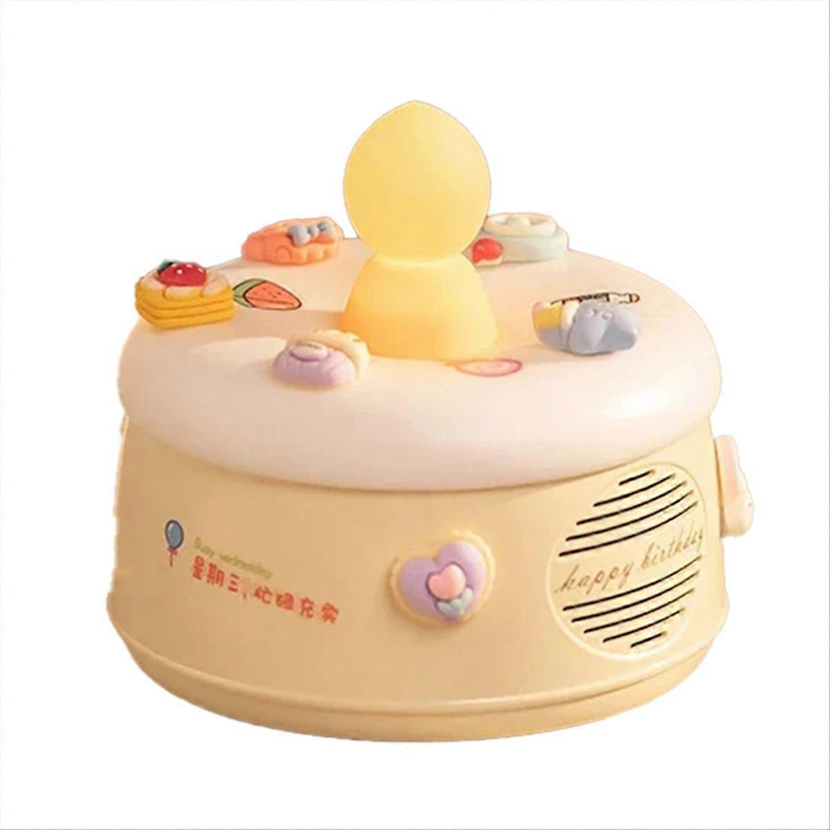 Bluetooth 5.3 Speaker Warm Night Light Birthday Cake Bluetooth