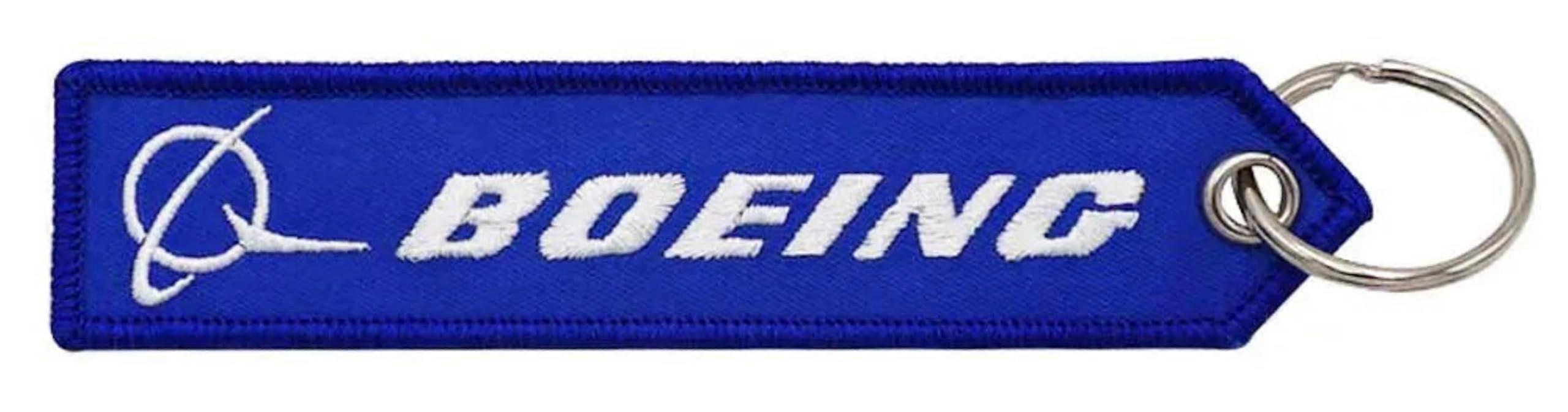 Keychain with DoubleSided Branding and Durable Metal Ring for Boeing Aviation Enthusiasts