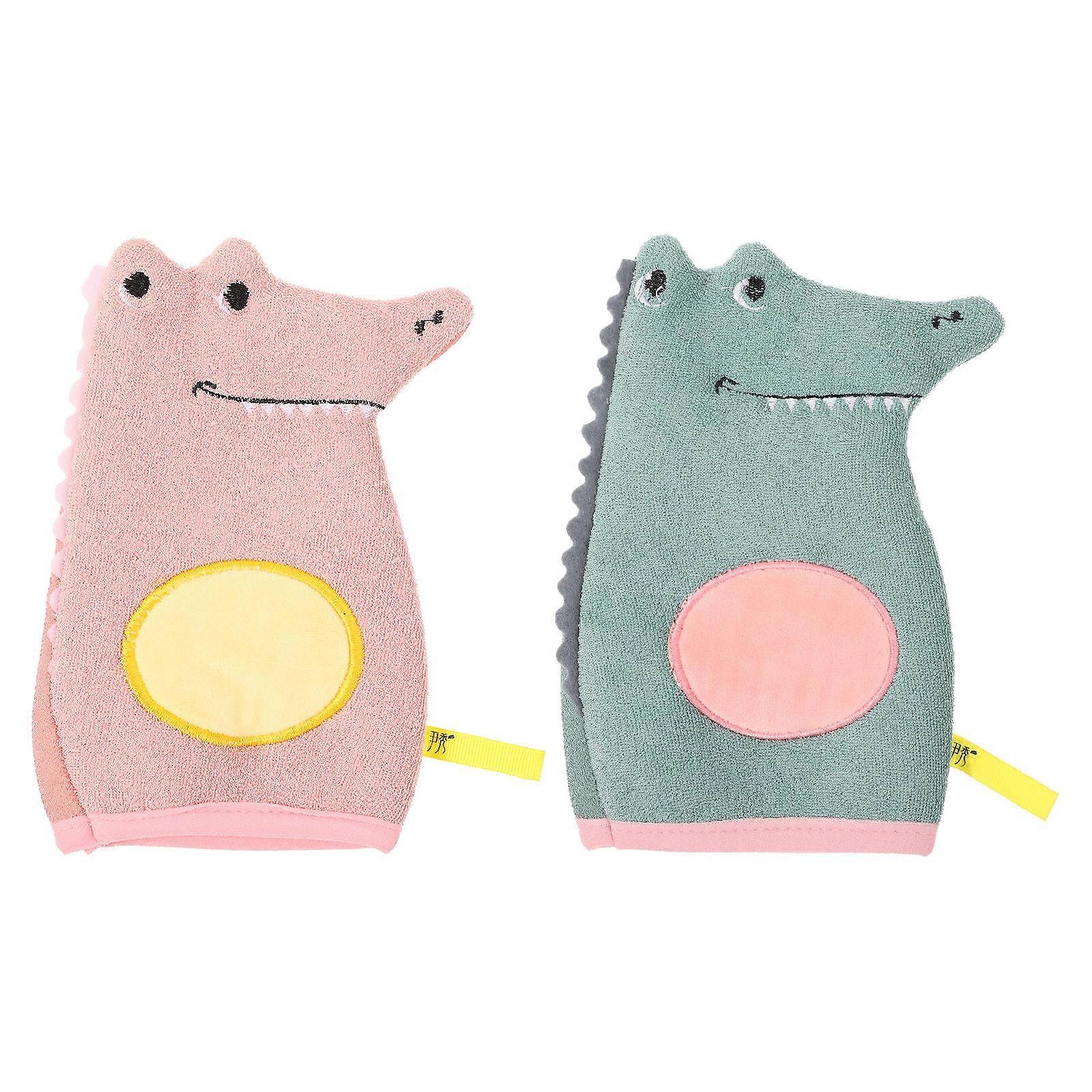 Bath Gloves Cartoon Supple Gloves for Bath 16Pcs Assorted Colors