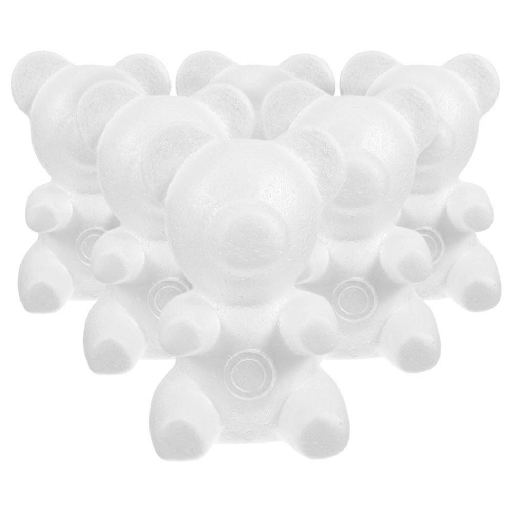 White Foam Bear DIY Supply for Decor 7Pcs Craft Foam Bear Models