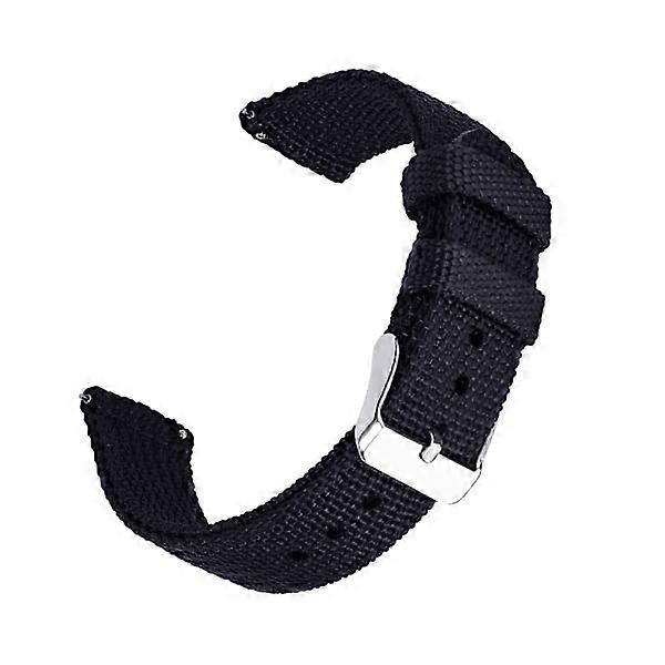 Black two-piece watch strap 18mm
