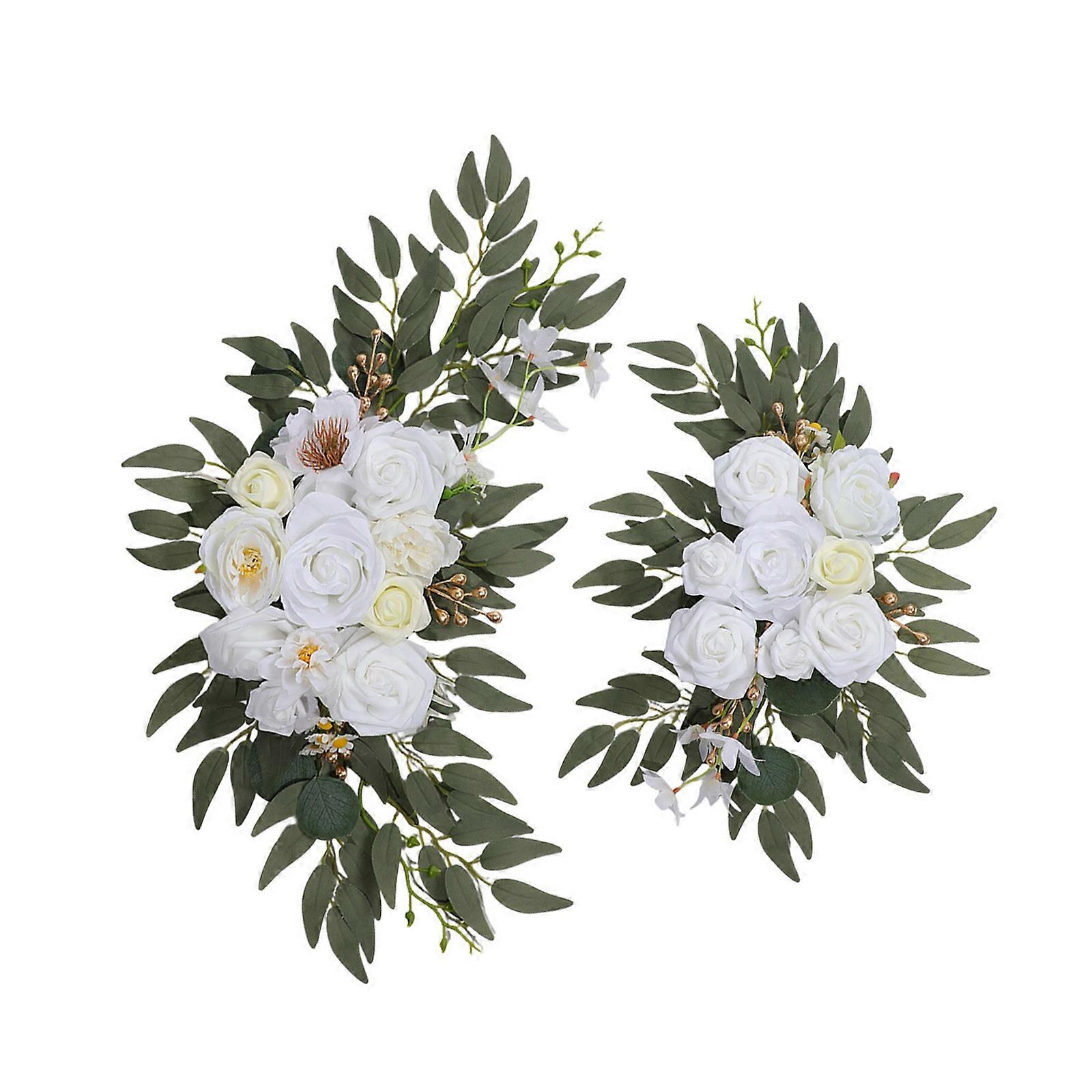 2pcs Artificial Flower Decoration Welcome Board Arch Flower for Formal Event Quick Install Application Wedding Decors  White