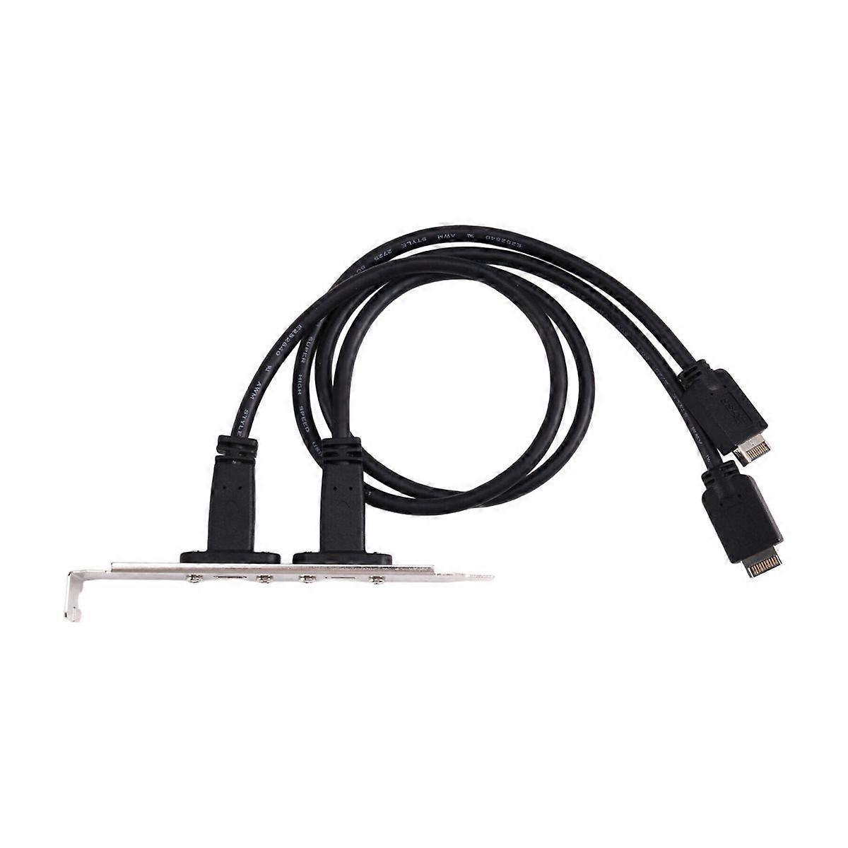 50cm USB 3.2 Front Panel Header Type-E to USB-C Type C Female Connector Extension Wire Cable TYPE-E Baffle Cable