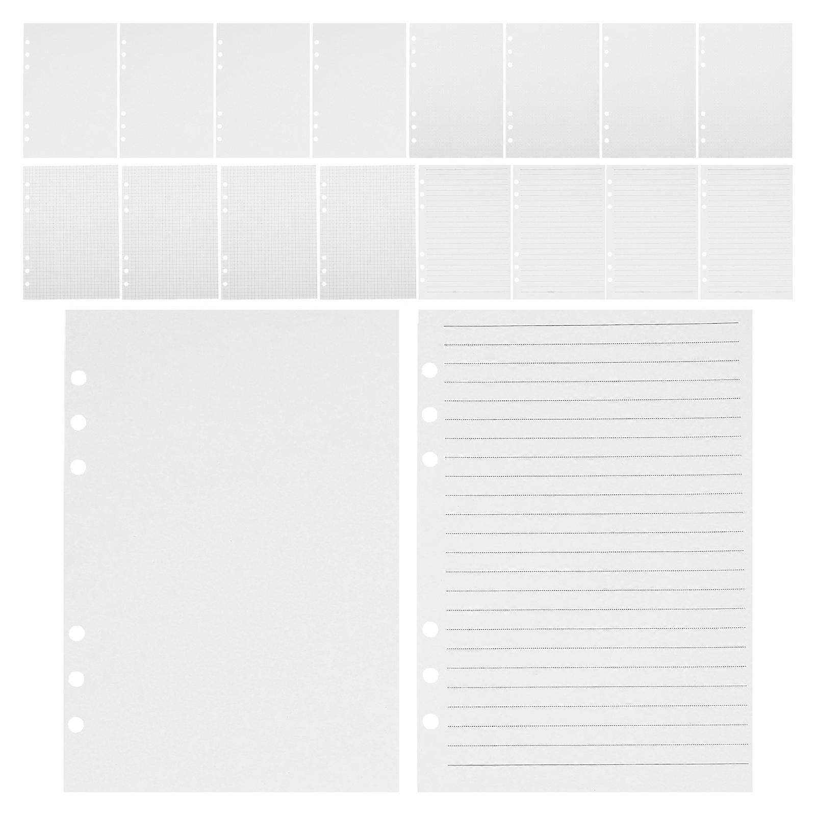 White Handbook Inner Pages Paper for Refillable 180Pcs Journal Inserts