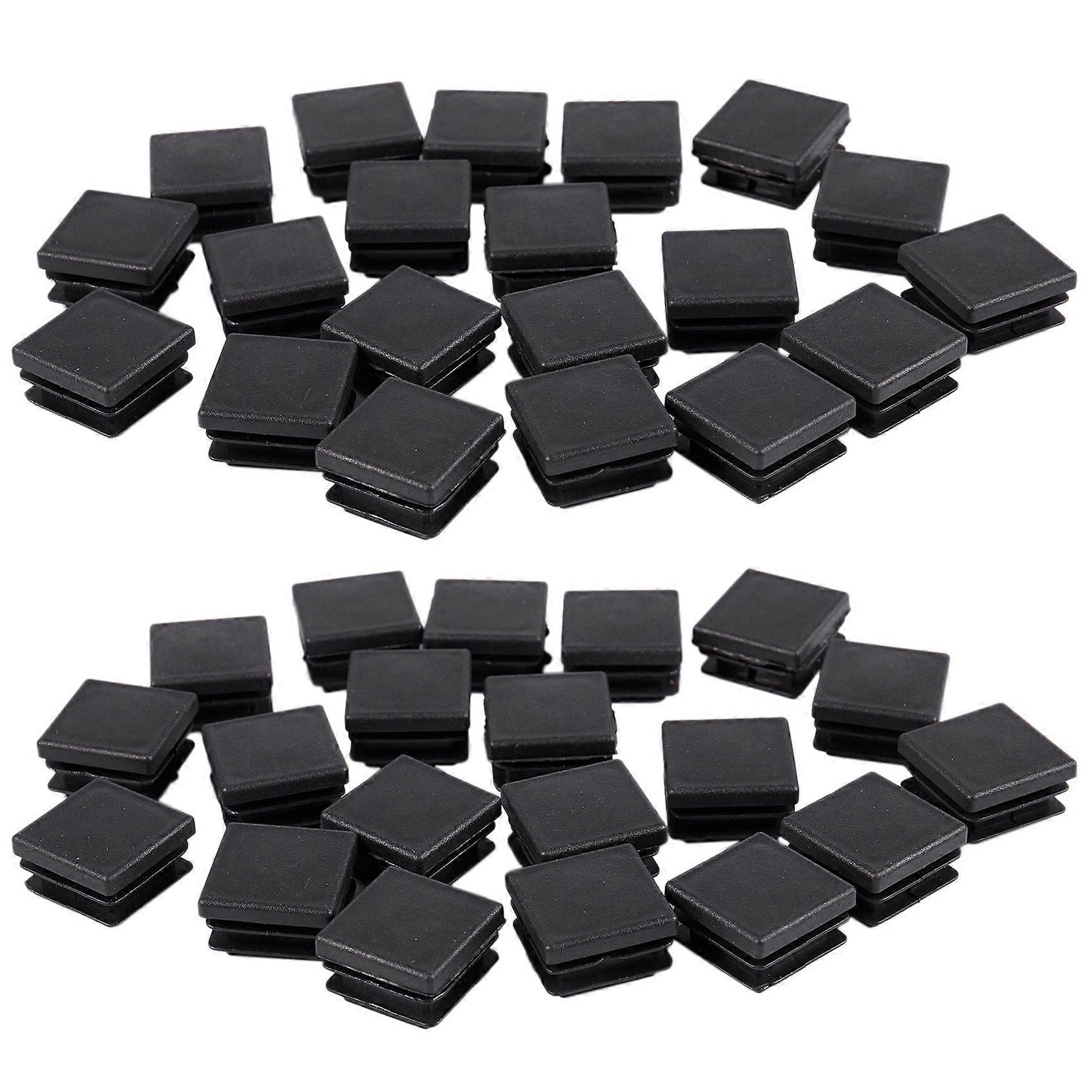 40 Pcs Plastic Square Blanking End Caps Tube Inserts 25mm x 25mm