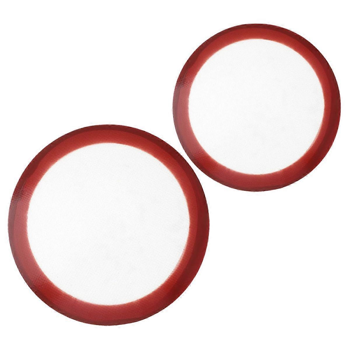 2Pcs Round Silicone Baking Mat Nonstick Heatproof Reusable Oven Sheet for Pizza and Cookies