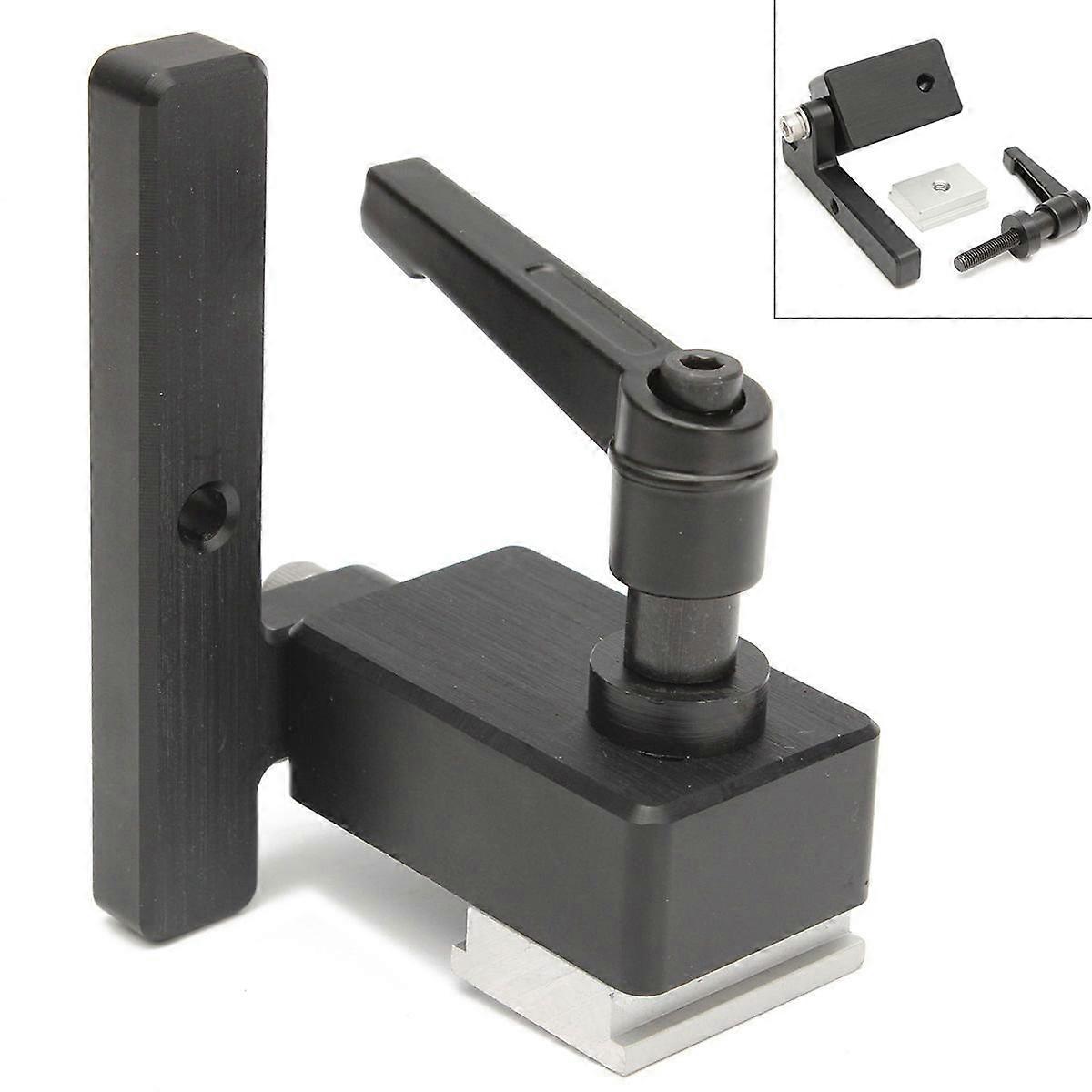 Miter Track Stop for TSlot TTracks Woodworking Tool with Precise Cutting Position Black Aluminum