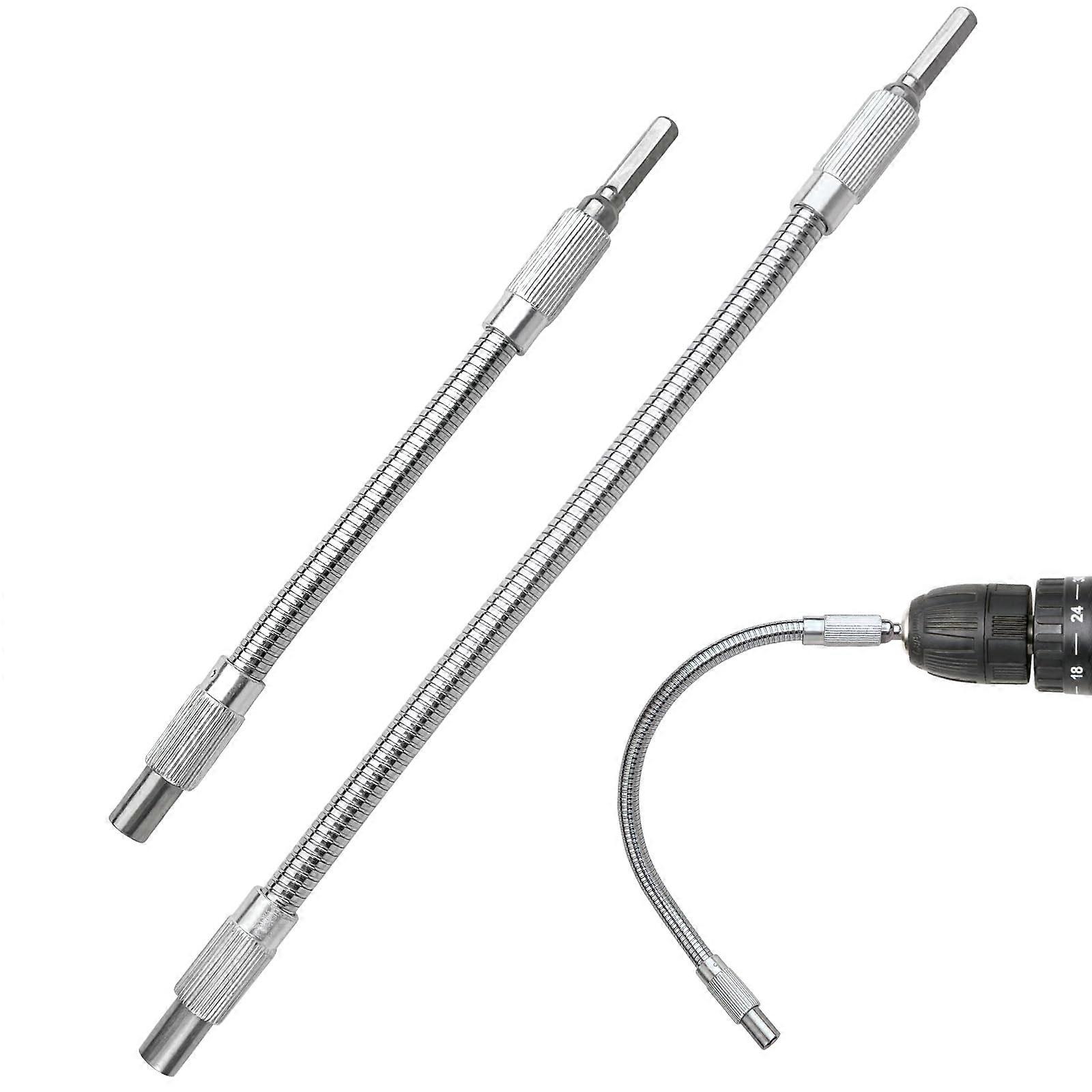 2 Pcs Flexible Drill Bit Extension with Magnetic Hold, 1/4 Inch Hex Shaft, 7.9 and 11.8 Inch