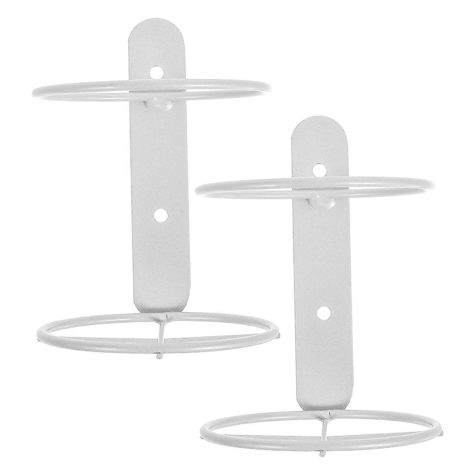 2 Pcs White Metal Wall Mounted Wine Rack SpaceSaving Vertical Wine Bottle Holder for Kitchen Bar