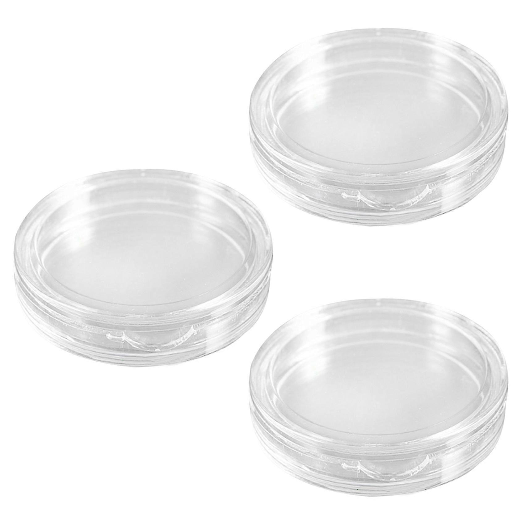 30 Pcs Small Round Transparent Plastic Coin Capsules Box 26mm